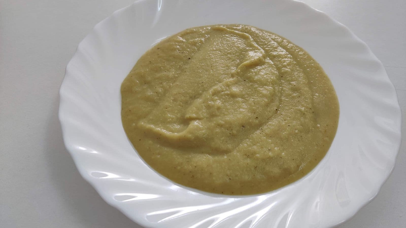 Puré de calabacín con bacón