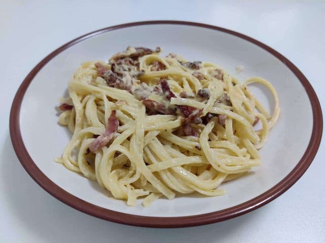 Pasta carbonara con Philadelphia