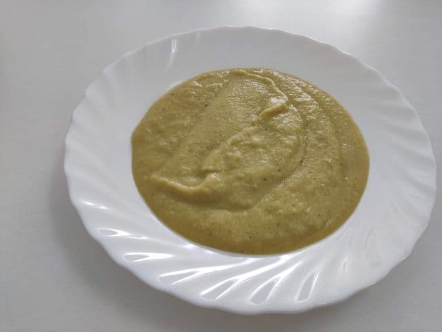 Puré de calabacín con bacón